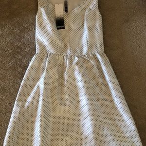 Kensie white and black polka dot dress